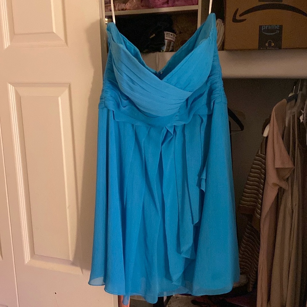 Short Bridesmaid dress in ocean blue